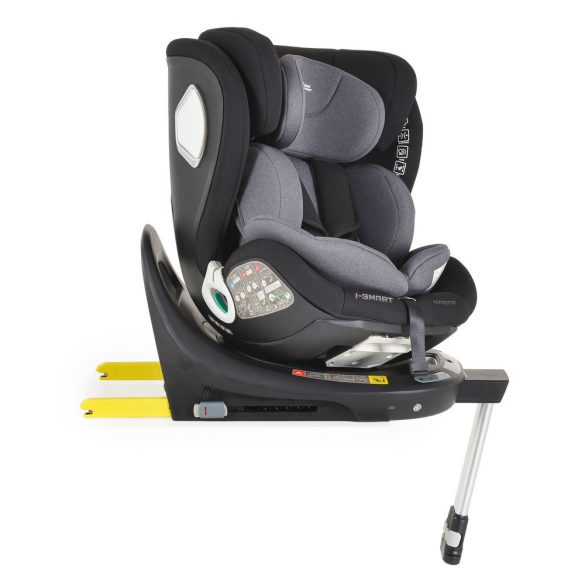 I-SMART autós ülés 40-150cm, I-SIZE támasztóláb, oldalvédelem, ISOFIX, okosgomb SZÜRKE