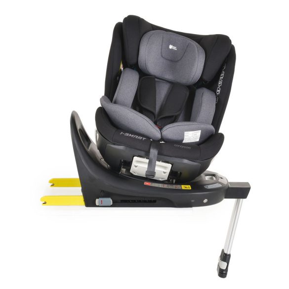 I-SMART autós ülés 40-150cm, I-SIZE támasztóláb, oldalvédelem, ISOFIX, okosgomb SZÜRKE
