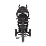 SPACE tricikli szülőkaros, 360 fokban forgatható SKÉK/NARANCS űrhajó minták