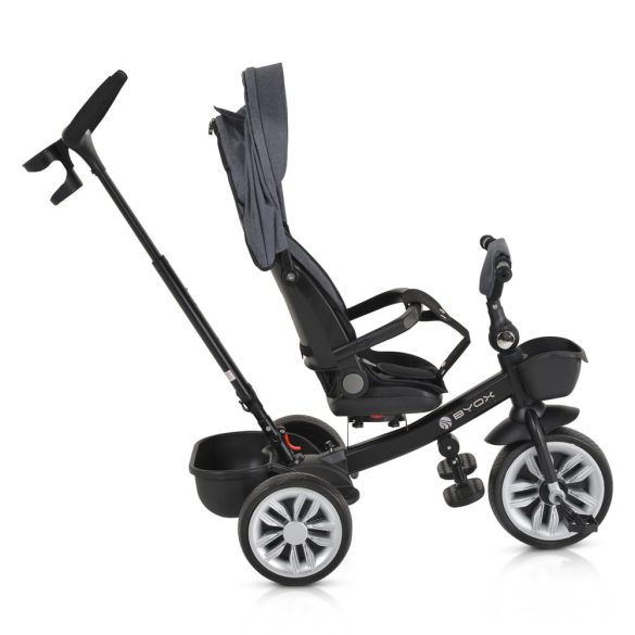 SPACE tricikli szülőkaros, 360 fokban forgatható SZÜRKE