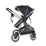 KALI babakocsi 2in1 lapra csukható, megfordítható+táska FEKETE