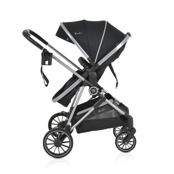 KALI babakocsi 2in1 lapra csukható, megfordítható+táska FEKETE