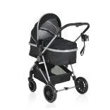 KALI babakocsi 2in1 lapra csukható, megfordítható+táska FEKETE