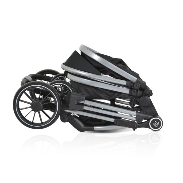 KALI babakocsi 2in1 lapra csukható, megfordítható+táska FEKETE