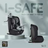 ISAFE autósülés ISIZE és ISOFIX ülésemelővé alakítható 76-150cm ZÖLD