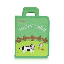 MONTESSORI foglalkoztató könyv textilből Happy Farm