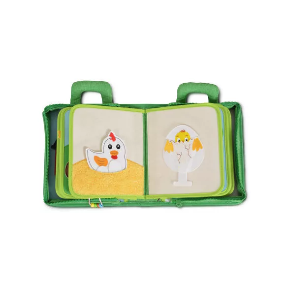 MONTESSORI foglalkoztató könyv textilből Happy Farm