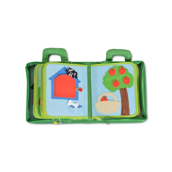 MONTESSORI foglalkoztató könyv textilből Happy Farm