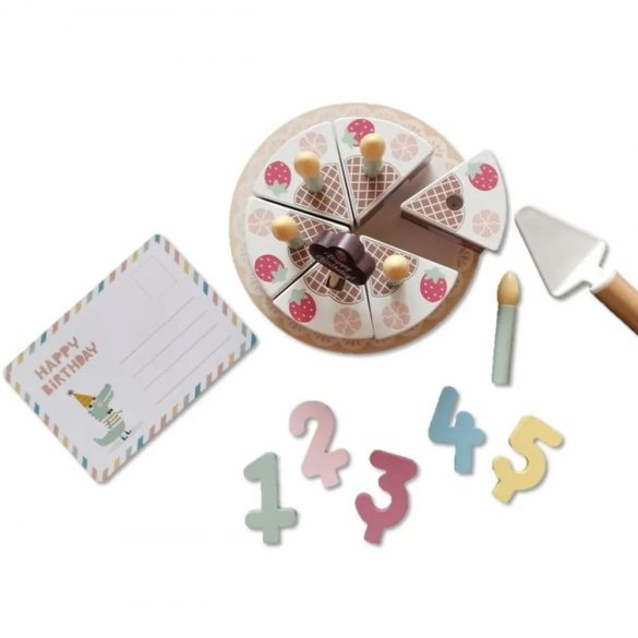 TOOKY Toy fajáték SZÜLINAPI torta szett PASZTEL színű