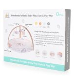 JÁTSZÓSZŐNYEG plüss, fa játékhíddal, összecsukható KEREK BÉZS KOALA