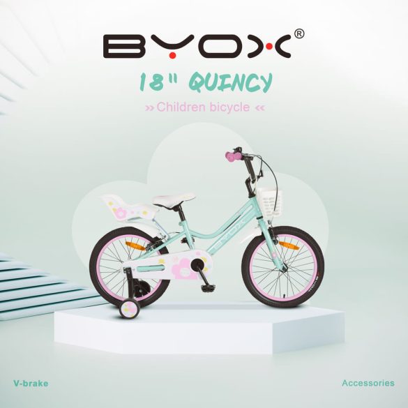 BYOX QUINCY gyerek kerékpár 18as méret MENTA