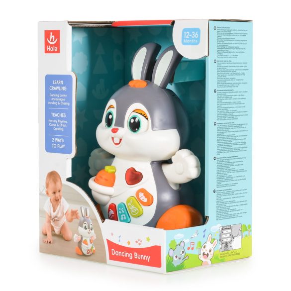 HOLA táncoló Nyuszi activity játék gombokkal, műanyag
