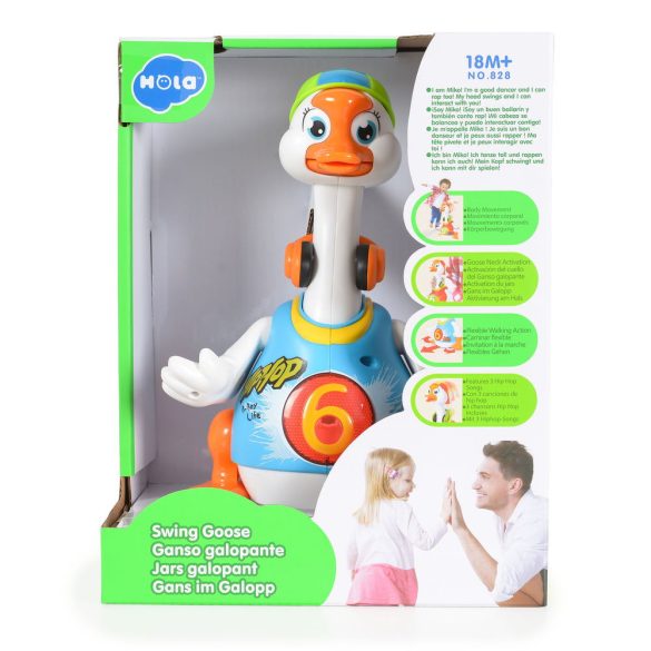 HOLA táncoló liba/gúnár színes zenélő játék