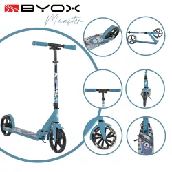   MONSTER roller 2 nagy kerekű, acélváz, 100 kg, 84-97cm-ig állítható KÉK