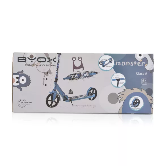 MONSTER roller 2 nagy kerekű, acélváz, 100 kg, 84-97cm-ig állítható PIROS