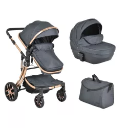   Polly 2 in1 babakocsi SZETT:sport+mózes+kistáska 107985 FEKETE
