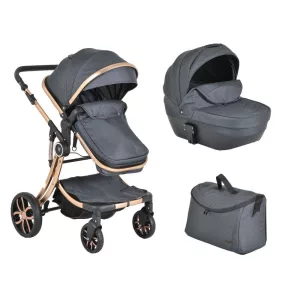 Polly 2 in1 babakocsi SZETT:sport+mózes+kistáska 107985 FEKETE