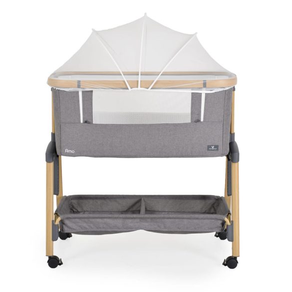 AMO babaöböl, 7 poziciós,szúnyoghálóval, tároló kosárral V.SZÜRKE