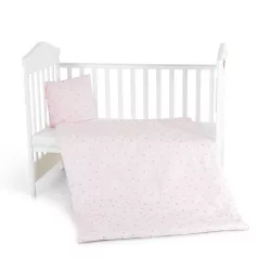 Nook 3 részes bébi ágynemű huzat garnitúra PINK CSILLAG