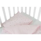Nook 3 részes bébi ágynemű huzat garnitúra PINK CSILLAG
