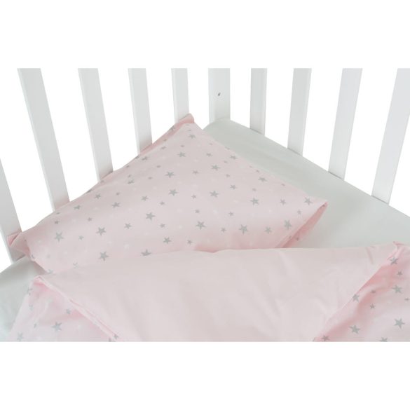 Nook 3 részes bébi ágynemű huzat garnitúra PINK CSILLAG