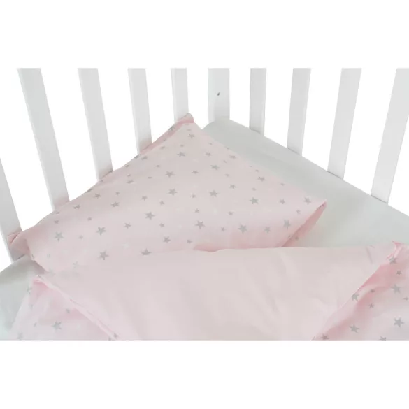 Nook 3 részes bébi ágynemű huzat garnitúra PINK CSILLAG