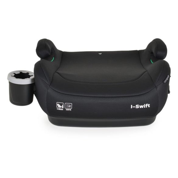 I-SWIFT ülésemelő pohártartóval 125-150cm I-SIZE és ISOFIX FEKETE