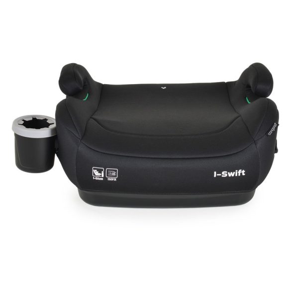 I-SWIFT ülésemelő pohártartóval 125-150cm I-SIZE és ISOFIX FEKETE