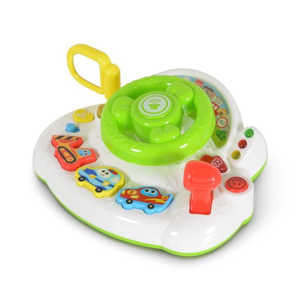 MŰANYAGJÁTÉK zenélő, világító kormány ZÖLD/FEHÉR