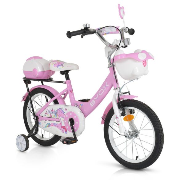 BICIKLI BYOX gyerek kerékpár 16-os méret LÁNY PINK Unikornis