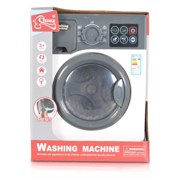 Műanyagjáték mosógép TEGOLE FEHÉR/SZÜRKE 