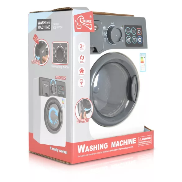 Műanyagjáték mosógép TEGOLE FEHÉR/SZÜRKE 
