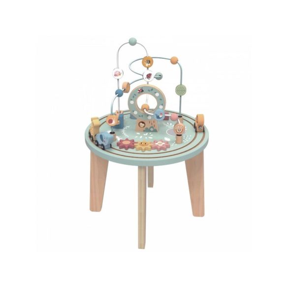TOOKY Toy activity kerek asztalka, golyópályával, sínnel, állatokkal PASZTEL 
