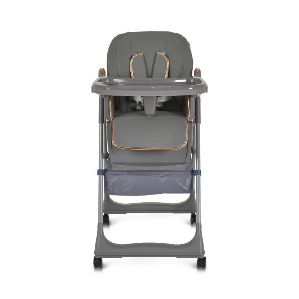 LINDO multifunkciós etetőszék kiegészítőkkel (előke, kanál, villa) SZÜRKE