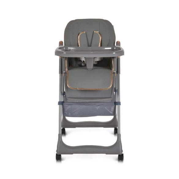 LINDO multifunkciós etetőszék kiegészítőkkel (előke, kanál, villa) SZÜRKE