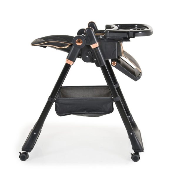 LINDO multifunkciós etetőszék kiegészítőkkel (előke, kanál, villa) FEKETE