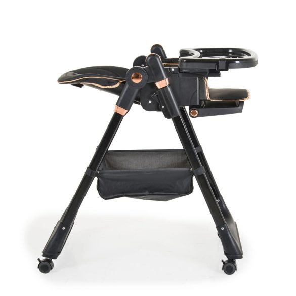 LINDO multifunkciós etetőszék kiegészítőkkel (előke, kanál, villa) FEKETE