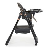 LINDO multifunkciós etetőszék kiegészítőkkel (előke, kanál, villa) FEKETE