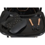 LINDO multifunkciós etetőszék kiegészítőkkel (előke, kanál, villa) FEKETE