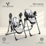 CANGAROO NIRVANA 2in1 etetőszék és hinta SZÜRKE