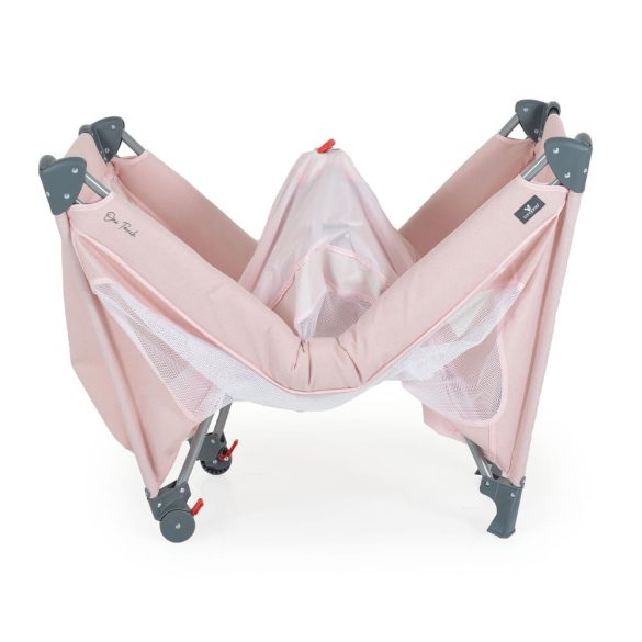 ONE TOUCH utazóágy egy kézzel csukható PINK