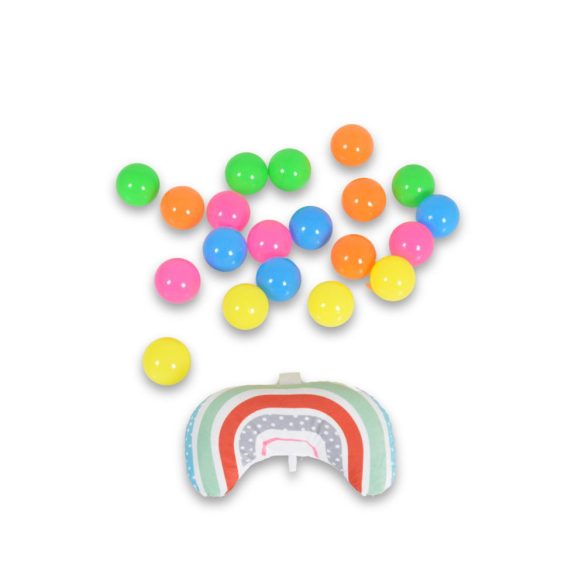 HAPPY SPACE Rabit játszószőnyeg NYUSZIS állatos, szögletes, 20 db labdával textil, műa.FEKETE