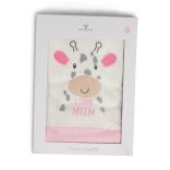 MUM Zsiráfos takaró 90*100cm PINK/rózsa