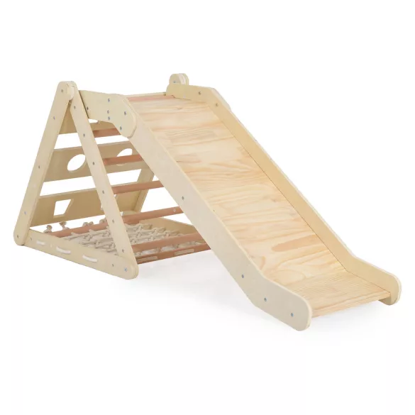 PIKLER 3in1 fa MÁSZÓKA és CSÚSZDA Montessori 155*57cm NATUR