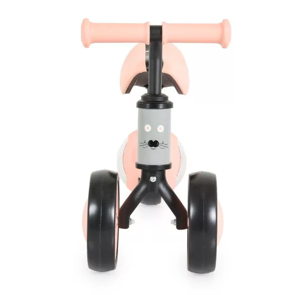 WEE mini futóbicikli 3 kerekű járgány, elöl 2 kerék, világító hátsó kerékkel PINK/rózsa