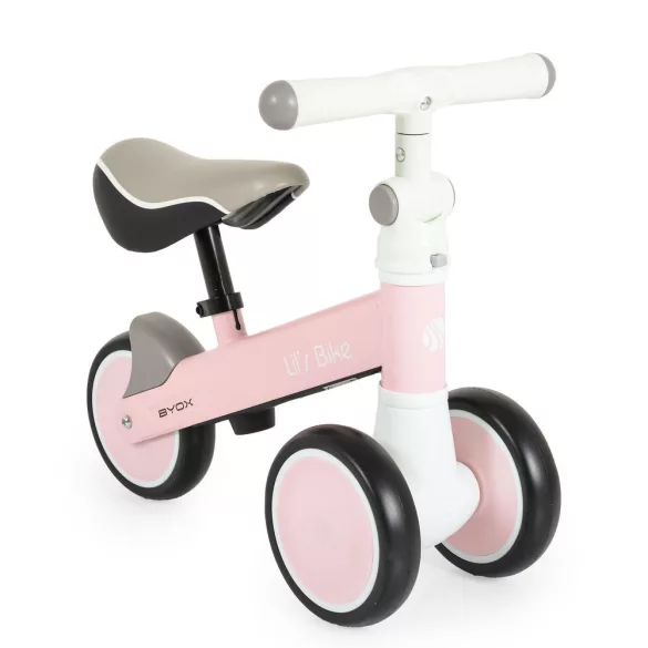 LIL'S mini futóbicikli 3 kerekű járgány, elöl 2 kerék, elfordítható kormánnyal PINK/rózsa