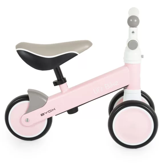 LIL'S mini futóbicikli 3 kerekű járgány, elöl 2 kerék, elfordítható kormánnyal PINK/rózsa