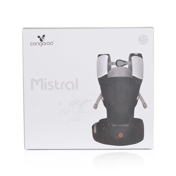 MISTRAL bébi hordozó 3 poziciós, ergonomikus, hálós VSZÜRKE