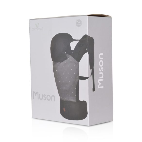 MUSON bébi hordozó 2 poziciós pöttyös FEKETE