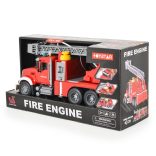 FIÚ játék AUTÓ Tűzoltó autó hanggal és vízspriccelő funkcióval 36cm PIROS